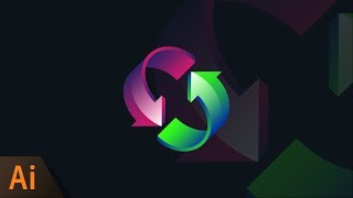 Illustrator Beginner Tutorial Circular Arrows Logo [upl. by Alket]