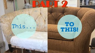 DIY  Upholstering A Sofa PART 2 Measuring amp Cutting Fabric [upl. by Adnuhsal]