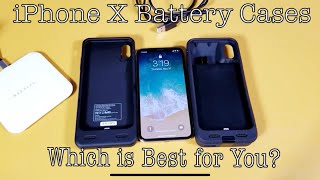 iPhone X 4000mAh Wireless Battery Case vs 8000mAh Rugged Battery Case  ZeroLemon [upl. by Annekim634]