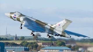 Amazing Avro Vulcan XH558 Takeoff and Flypast FULL HD [upl. by Towill]