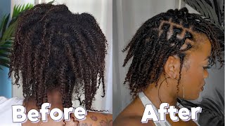 Starter Locs FIRST RETWIST AT HOME  PALM ROLL METHOD  TWO STRAND TWISTS [upl. by Aisanahta781]