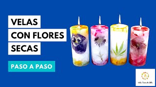 Como Hacer VELAS CON FLORES SECAS 🌼🌸 Paso a Paso [upl. by Annoved]