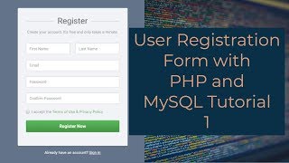 User Registration Form with PHP and MySQL Tutorial 1  Creating a Registration Form [upl. by Wimsatt]