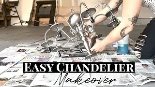 Simple Fixer Upper Style Chandelier Makeover [upl. by Yknarf]