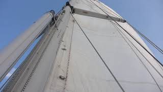 Single Handed Solo Sailing How I Rig Main Sail Reefing Lines [upl. by Haland]