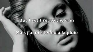 Adele  Fire to the rain  Subtitles soustitres en Français [upl. by Melina]