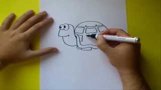 Como dibujar una tortuga paso a paso  How to draw a tortoise [upl. by Mildrid]