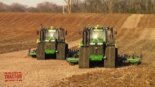 2019 Field Work Underway with Two John Deere 9620RX Tractors Chisel Plowing [upl. by Eihcra126]