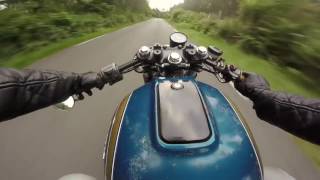 Honda CB550 Cafe Racer Ride  HD Helmet Cam [upl. by Ainedrag]