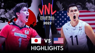 LEGENDARY MATCH  JAPAN vs USA  Mens VNL 2022 [upl. by Reisman]