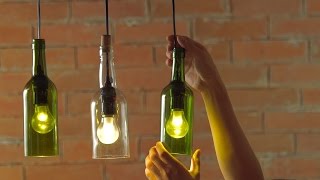 DIY Hanging Wine Bottle Pendants [upl. by Kurth]