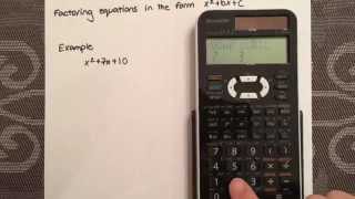 Factoring a simple quadratic equation using a calculator Sharp EL520X [upl. by Ahsiened]