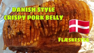 Danish traditional dish HOW TO MAKE chrispy pork belly DANISH style Flæskesteg [upl. by Eadmund]