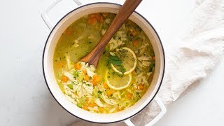 Lemon Chicken Orzo Soup  Easy amp Delicious Comfort Food [upl. by Chelton]