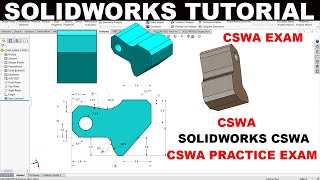 Solidworks tutorial CSWA Practice Sample Exam PART1 [upl. by Kcirdlek]