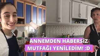 ANNEMDEN GİZLİ MUTFAĞI YENİLEDİM MAHVOLDUM D Mutfak Dolabı Boyama [upl. by Berky]