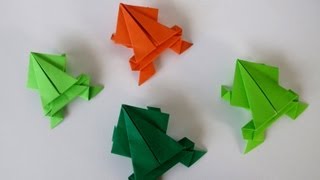 How to Fold an Origami Jumping Frog  Rana Saltarina [upl. by Enytsirhc337]