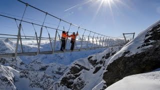 quotTitlis Cliff Walkquot Europes Highest Suspension Bridge in Switzerland [upl. by Anailil]