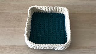 Comment faire un Panier carré facile au crochet  tuto en pas à pas [upl. by Murdocca]