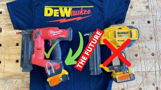 DeWaukee 18 Gauge Brad Nailer Review Battery Adapters are the Future [upl. by Nuarb]