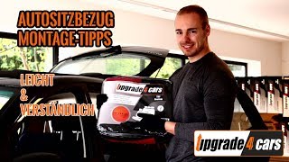 Auto Sitzbezug Montageanleitung Autoschonbezug Tutorial Sitzbezüge montieren [upl. by Adnorhs921]