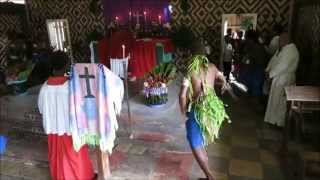 kastom dancing in church Solomon Islands [upl. by Joelynn150]