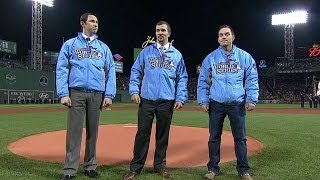 WS2013 Gm1 Medal of Honor recipients take the field [upl. by Bartlett]