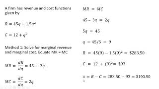 Profit maximization with calculus the basics [upl. by Yessej]