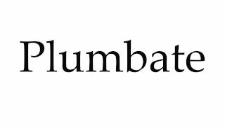 How to Pronounce Plumbate [upl. by Nilyad]