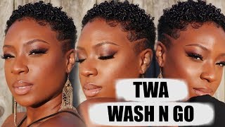 Updated Tapered TWA Wash n Go Routine Nonfrizzy Shiny Curls [upl. by Thorne]