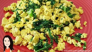 Vegan Tofu Scramble quotEggsquot  Easy Protein Packed Breakfast Recipe [upl. by Beitris]