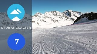 Blue 7  Stubai Glacier Austria  Piste View [upl. by Mohr]