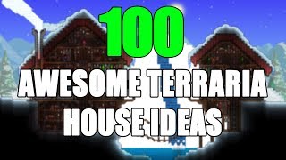 100 Awesome Terraria House Ideas  Terraria Base Designs [upl. by Elleimac]