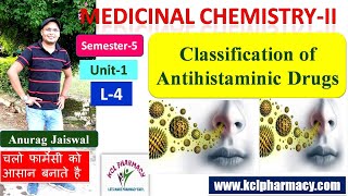 Classification of Antihistamines drugs  L4 chapter2 Unit1  Medicinal ChemistryII 5th sem [upl. by Adnohs]