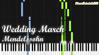 Wedding March  Mendelssohn Piano Tutorial Synthesia [upl. by Atronna]