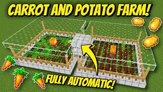 Fully AUTOMATIC Carrot amp Potato Farm  Minecraft 121 Tutorial [upl. by Anedal]