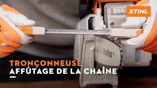 Affûtage de la chaîne  Tronçonneuses STIHL [upl. by Eskil]