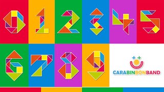 PUZZLES TANGRAM  NÚMEROS del 0 al 9  By CARA BIN BON BAND [upl. by Aliek86]