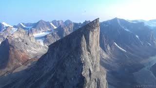 Flying over the worlds highest cliff  Auyuittuq National Park [upl. by Aened]