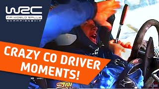 WRC Top 10 CRAZY CoDriver Moments Funny rally onboard compilation about rally co drivers [upl. by Corder]