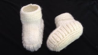 How To Knit Baby Booties For BeginnersStep By Step [upl. by Ollehto]