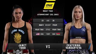 Janet Todd vs Ekaterina Vandaryeva  Full Fight Replay [upl. by Natrav]