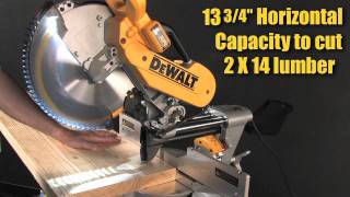 Capacity  DWS780 12quot Double Bevel Sliding Compound Miter Saw [upl. by Quartis510]