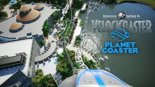 Jurassic World VelociCoaster POV  Universals Islands of Adventure Planet Coaster [upl. by Enail11]