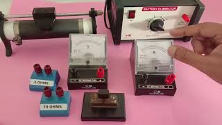 Voltmeter Ammeter Rheostat Battery Key Resistance  Electrical apparatus Demonstration  OHMS law [upl. by Hailat]