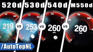 BMW 520d vs 530d vs 540d vs M550d ACCELERATION amp TOP SPEED by AutoTopNL [upl. by Mecke]