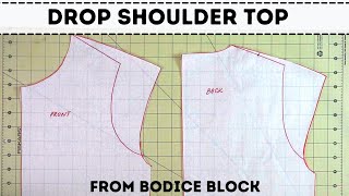 How to draft a drop shoulder top  quick and easy tutorial [upl. by Thissa]