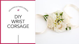 How to make a simple wrist corsage  easy DIY tutorial by Bloom Culture Flowers [upl. by Onimod]