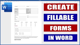 Create Fillable Forms in Word  Digital and Printable Forms [upl. by Amsed231]