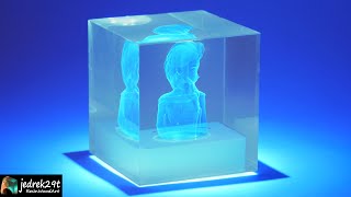 3D Hologram Project from Clear Epoxy  RESIN ART [upl. by Llertnor80]